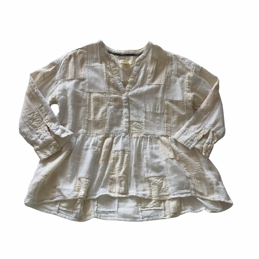 Anthropologie Maeve The Zoe Swing Blouse Sz XS Boho Cotton Linen